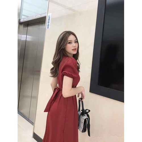 Đầm cổ Vuông Tay Phồng Hot Trend