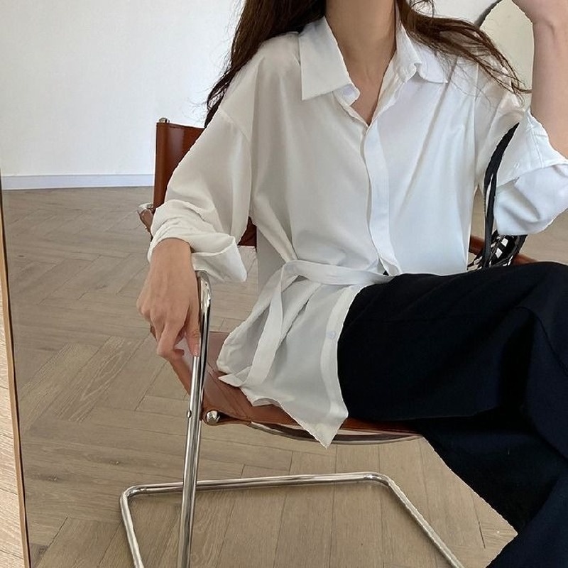 Áo Sơ Mi Nữ Dài Tay Cổ Bẻ Thời Trang Hàn