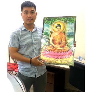 Tranh Phật Bổn Sư Thích Ca ngồi Gốc Bồ Đề