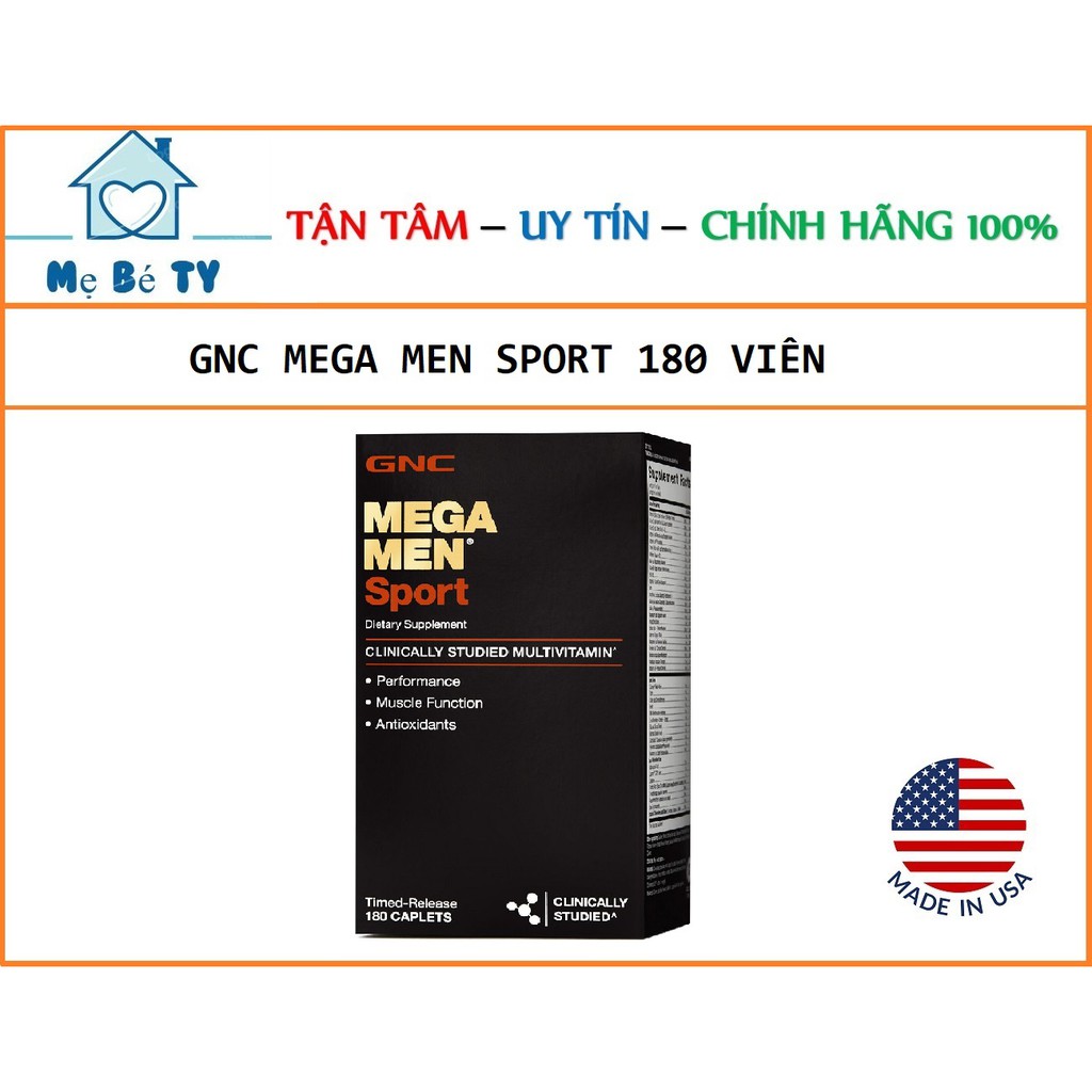 Viên uống tăng cường khả năng vận động thể dục thể thao cho nam giới GNC Mega Men Sport 180 viên