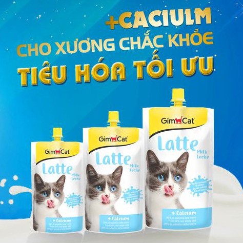 Sữa tươi cho mèo Gimcat latte 200ml, milk bổ sung canxi tiêu hóa cho thú cưng Con Mèo Xiêm