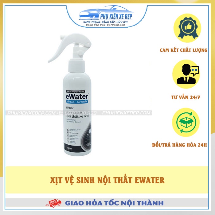 Chai xịt vệ sinh nội thất ⚡FREESHIP⚡ xe ô tô eWater tẩy sạch - sát khuẩn KHÔNG hóa chất