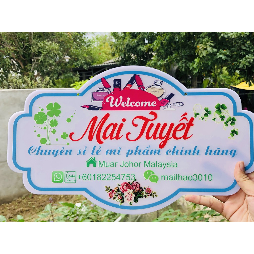 Bảng hiệu mica decor shop - Kích thước 30x40cm - Bảng hiệu livestream