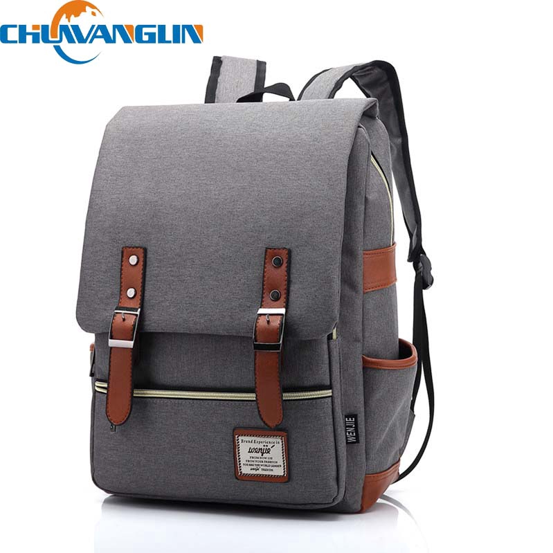 Ba Lô CHUWANGLIN ZDD7205 Bằng Vải Bố Cổ Điển Đựng Được Laptop Cho Nam Nữ Sinh Viên Đại Học Dùng Khi Đi Học/Du Lịch
