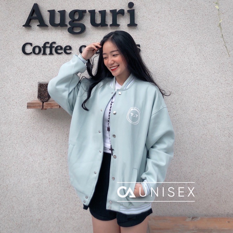 Áo Khoác Bomber Jemcloset FACE & Ray Tay Dài Form Rộng Ulzzang ( hình thật + 2 màu ) | BigBuy360 - bigbuy360.vn