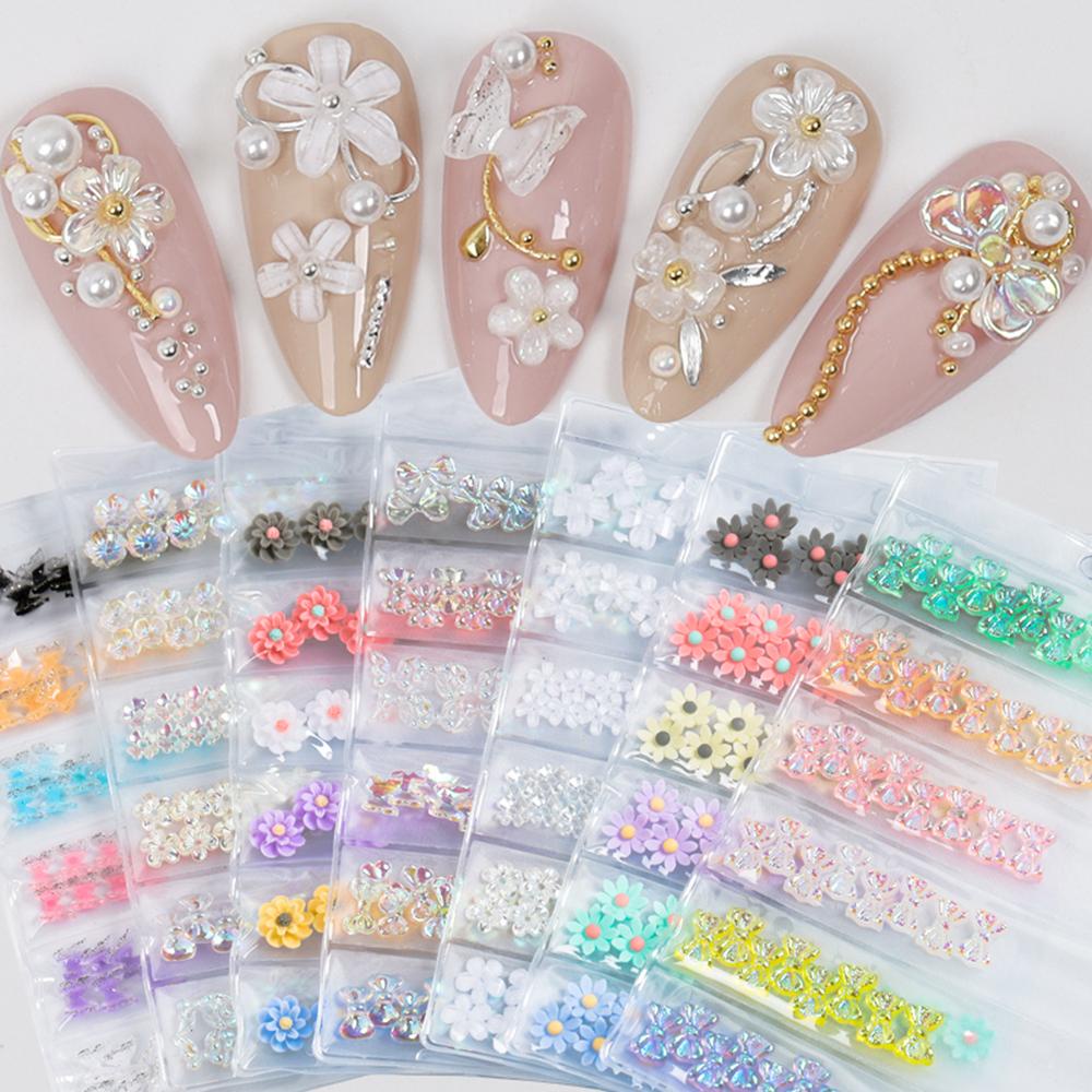 Phụ Kiện Trang Trí Móng Tay Hình Cánh Bướm 3D Nhiều Màu Sắc Xinh Xắn