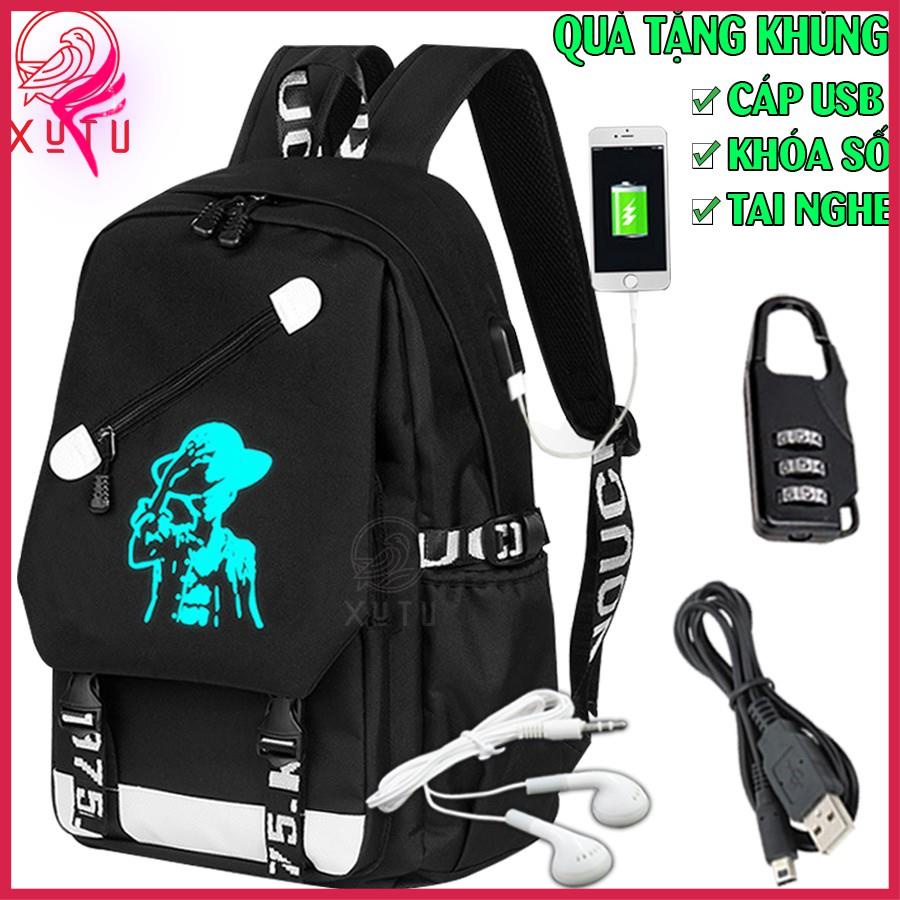Balo nam nữ đi học thời trang phát sáng cao cấp Xutustore TẶNG (Cáp USB+Khóa số+Tainghe) - Cặp đi học HOT n