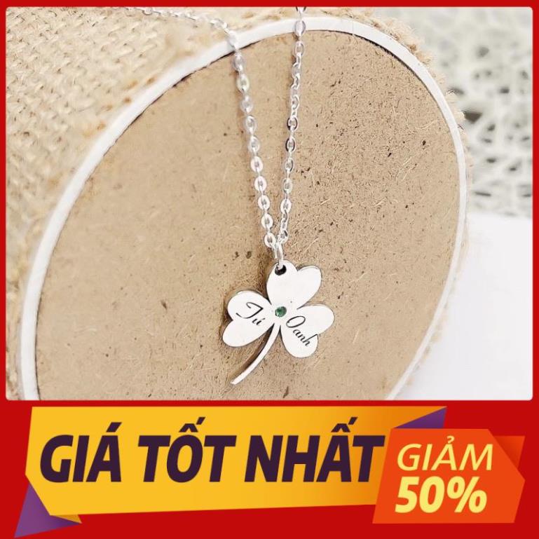Dây chuyền cỏ 3 lá khắc tên miễn phí - Dây chuyền cỏ ba lá khắc tên - Vàng Bạc BEEYVN