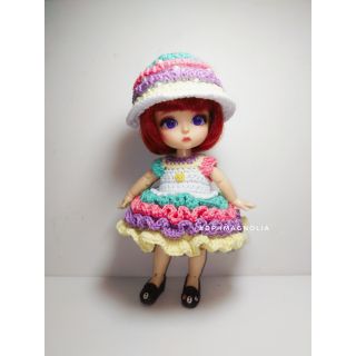 Set đầm len bánh kem ngọt ngào size búp bê BJD 1/8, Baboliy