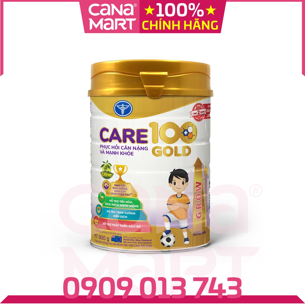 Sữa bột Nutricare CARE 100 GOLD dành cho bé biếng ăn, suy dinh dưỡng (900gr)