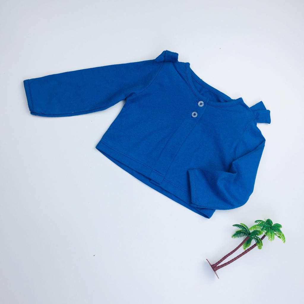 [9M] Áo khoác cotton Carter's - Xanh dương vai nơ