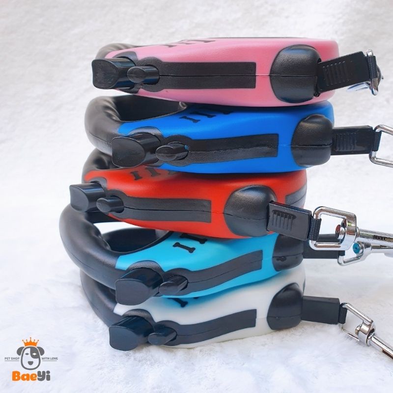 Dây dắt chó mèo nhỏ gọn, tự động có 3 màu, chiều dài dây 3-5m, Phụ kiện thú cưng - BaeYi Petshop