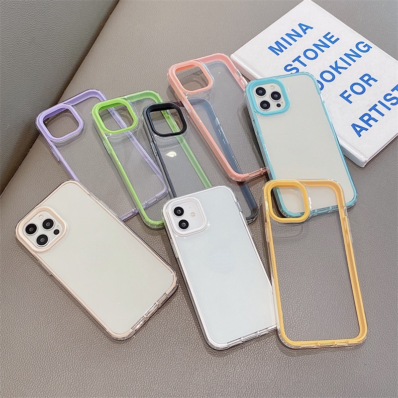 Ốp Điện Thoại Trong Suốt Chống Sốc Màu Kẹo Cho Samsung A52S 5G A32 A22 A02S A03S A12