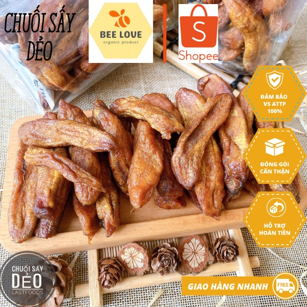 Chuối sấy dẻo ngon thơm sạch 500g, đồ ăn vặt, đặc sản Đà Lạt , đảm bảo vệ sinh và chất lượng