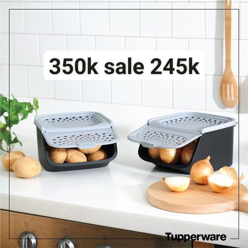Hộp đựng hành tỏi garlic n all keeper black 2.3L tupperware | BigBuy360 - bigbuy360.vn