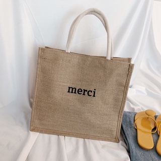Túi cói đi du lịch merci sang chảnh,túi cói đi biển