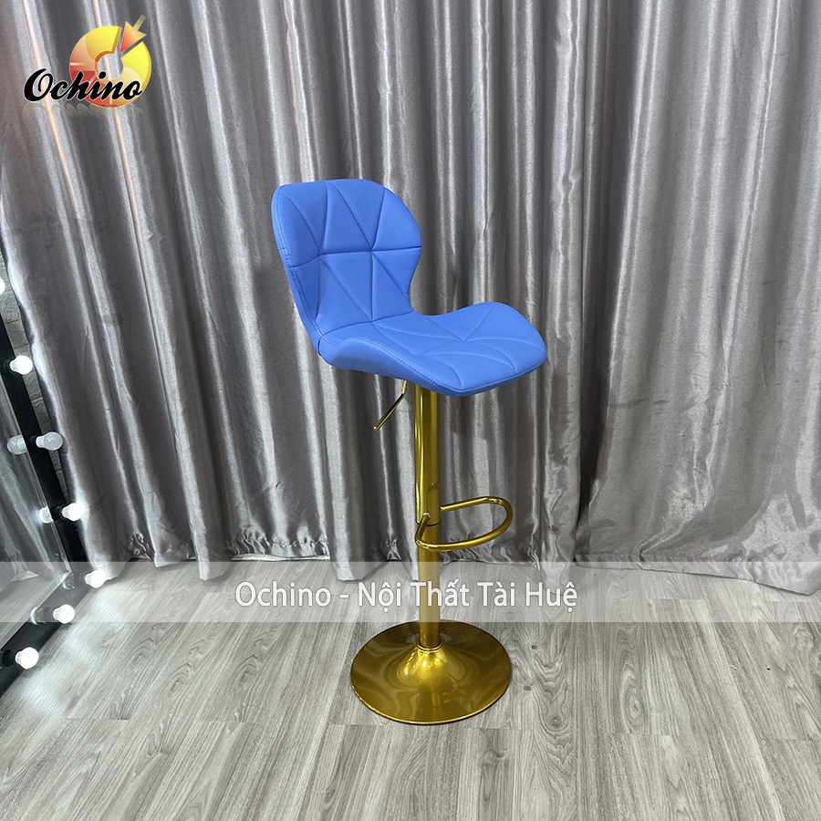 Ghế Bar, Ghế Trang Điểm Mẫu KIM CƯƠNG Chân Vàng K1 Sang Chảnh Điều Chỉnh Độ Cao 60/80 Và Xoay 360 Độ ( Có Sẵn)