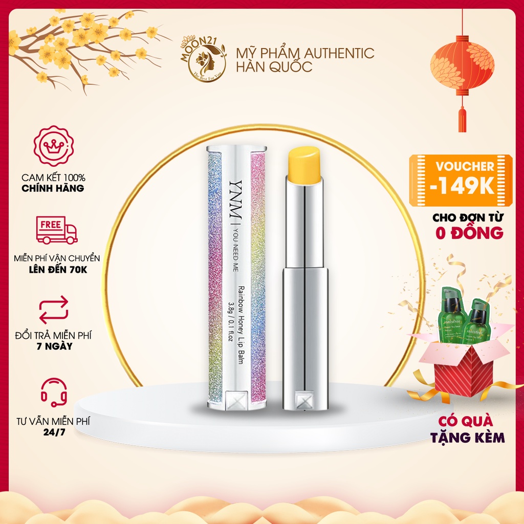 Son dưỡng, Son dưỡng môi cầu vồng YNM Rainbow Honey Lip Balm, dưỡng ẩm, mờ thâm