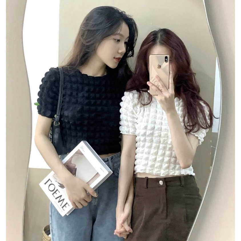 Áo Xốp Croptop Thun Co Dãn - BT Fashion