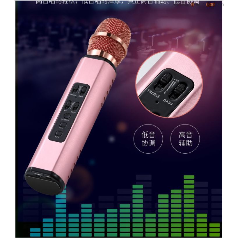 Micro Kèm Loa Bluetooth Hát Karaoke K6