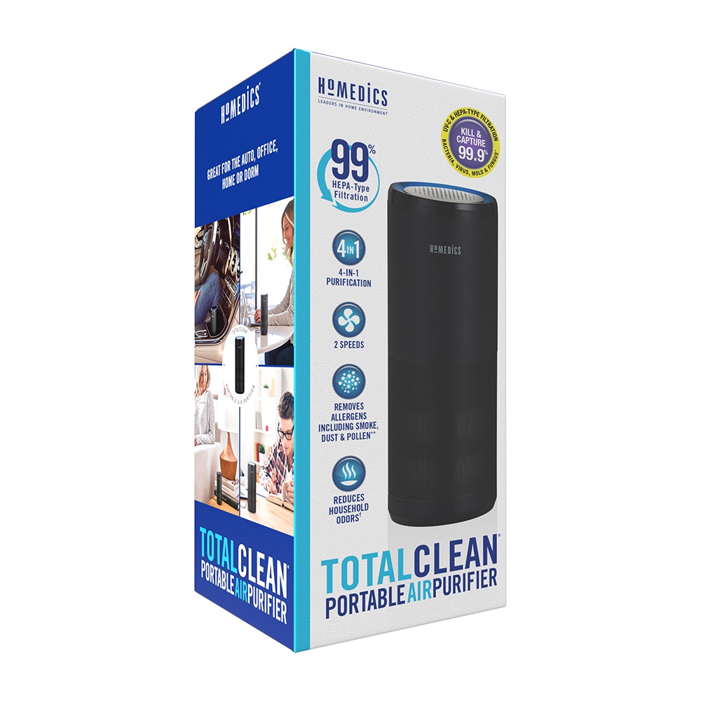 [Mã ELHA22 giảm 6% đơn 300K] Máy lọc không khí mini TotalClean 4-IN-1 UV Homedics AP-P60