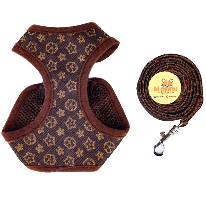 Dây dắt chó mèo đi dạo, dây nịt ngực cho thú cưng LUXURY, lưới ngực lưng thoáng khí