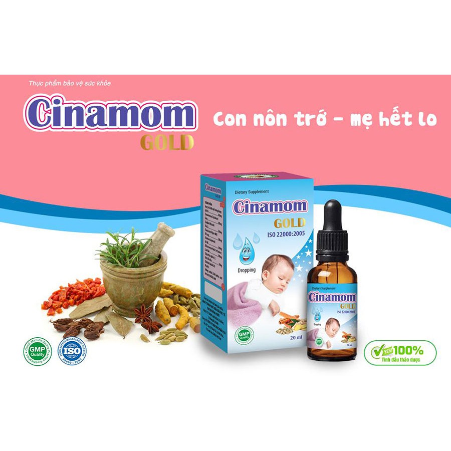 Cinamom Gold - Hỗ trợ giảm nôn trớ do khó tiêu cho trẻ nhỏ