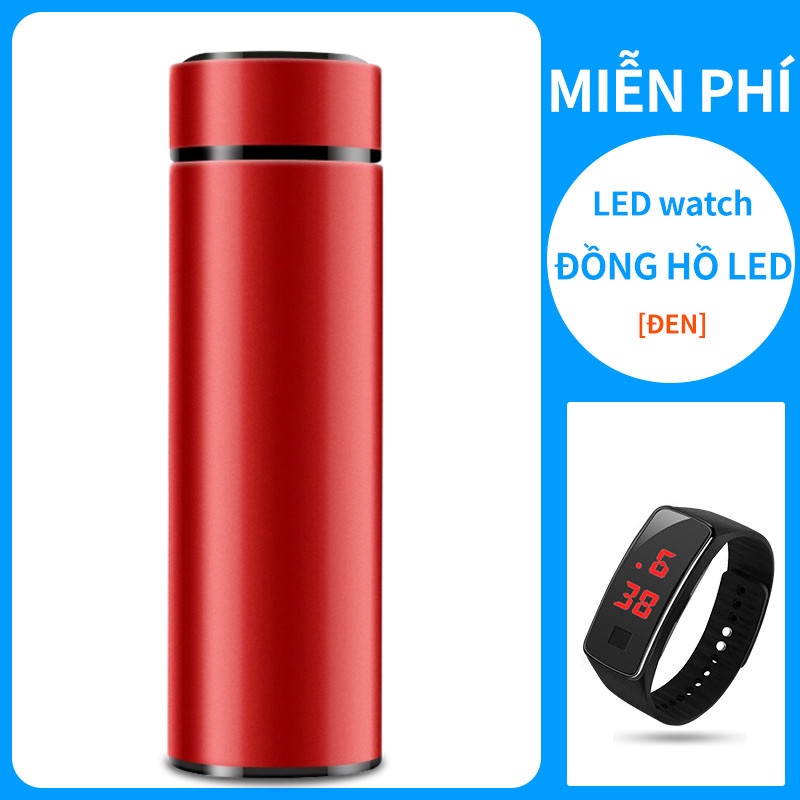 【Đồng hồ LED miễn phí】Cốc cách nhiệt cao cấp, cốc đựng nước inox 304 dung tích lớn cho nam và nữ