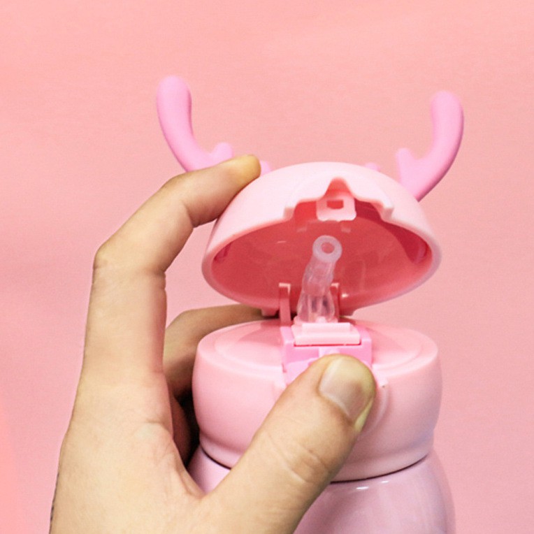 Bình Nước Giữ Nhiệt Cute Đáng yêu Cho Bé Hàng Cao Cấp, Lõi Thép Không Gỉ, Phù Hợp Đi Học, Dã Ngoại - Lado Shop