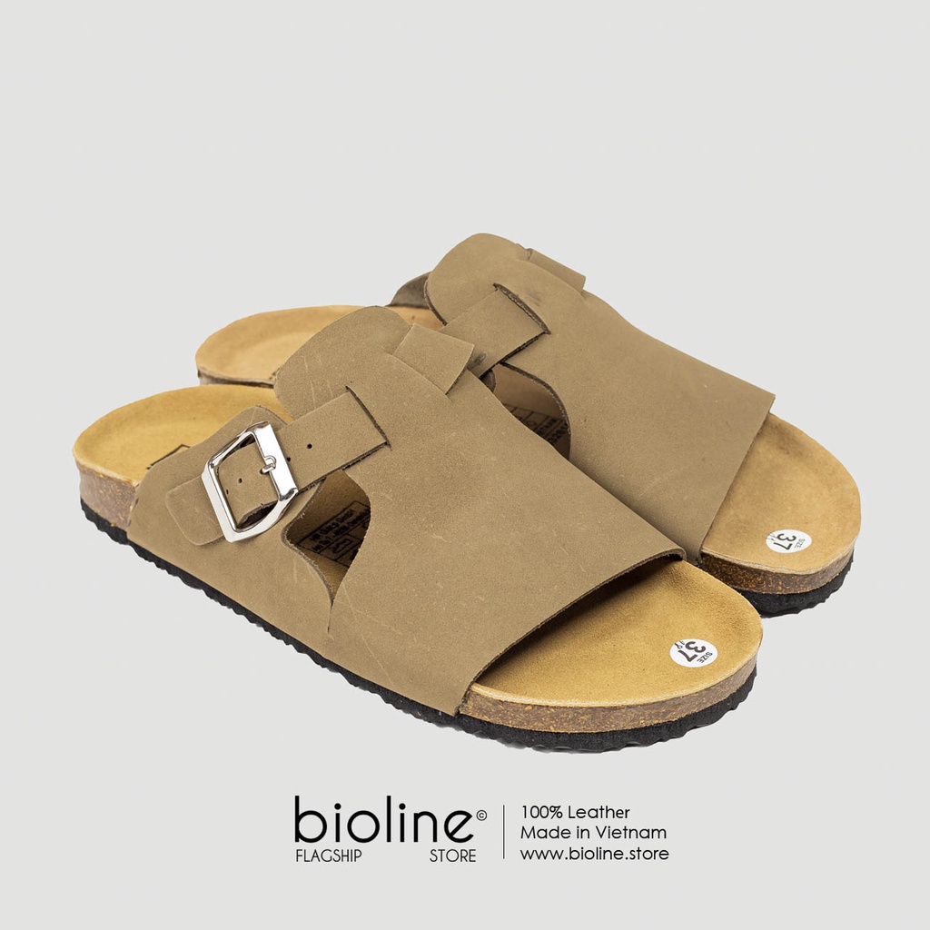 D26 - Dép đế trấu BIRKEN da bò chiến binh la mã - Bioline Birken  - Đế trấu, da bò thật nguyên tấm