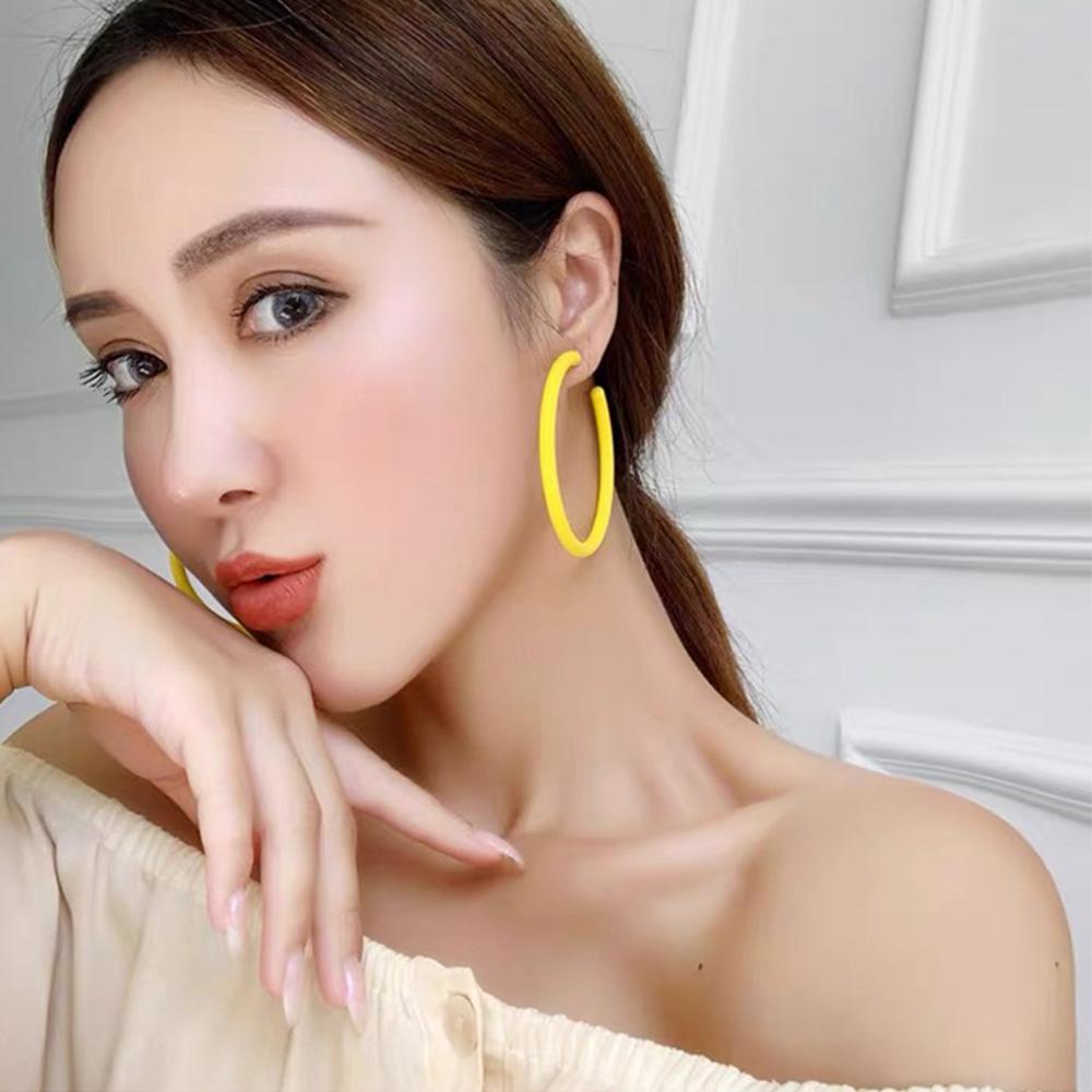 LILYES Bông Tai Hình Tròn Đơn Giản Thời Trang Cho Nữ