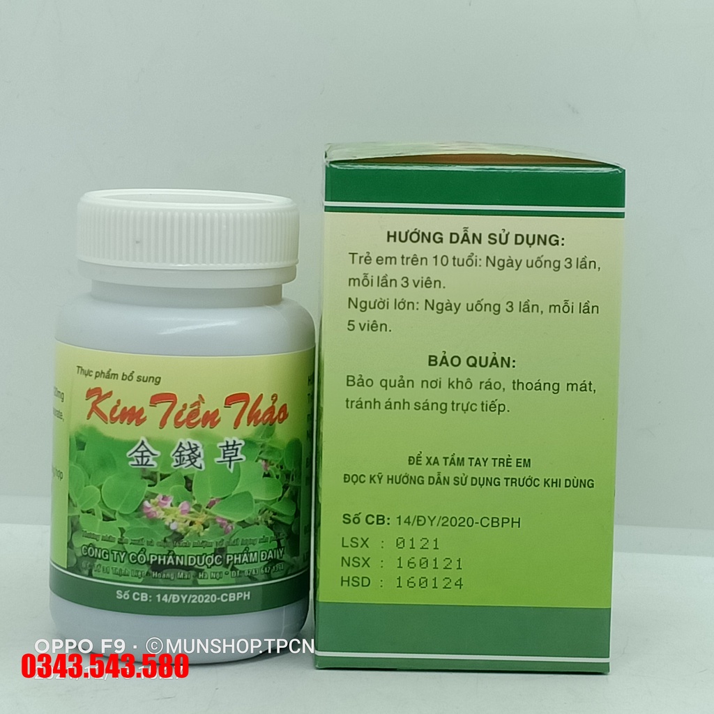 Sỏi thận KIM TIỀN THẢO lọ 100 viên bao
