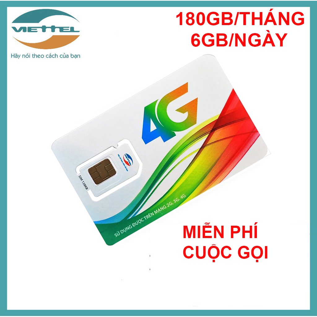 Sim 4G Viettel V150N 180GB/tháng (6GB/NGÀY) +Miễn phí gọi nội mạng +100 phút gọi ngoại mạng)