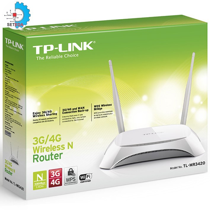 TP-LINK TL-MR3420 BỘ ĐỊNH TUYẾN 3G KHÔNG DÂY CHUẨN N 3G/4G