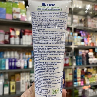 Sữa rửa mặt E100 nha đam 100g