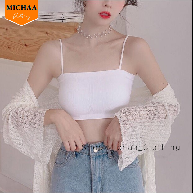 Áo Croptop BRA ĐÚC SU Trơn Quây Nữ Có Mút Ngực, Áo Bra 2 Dây Chất Thun Lạnh Không Gọng CR100