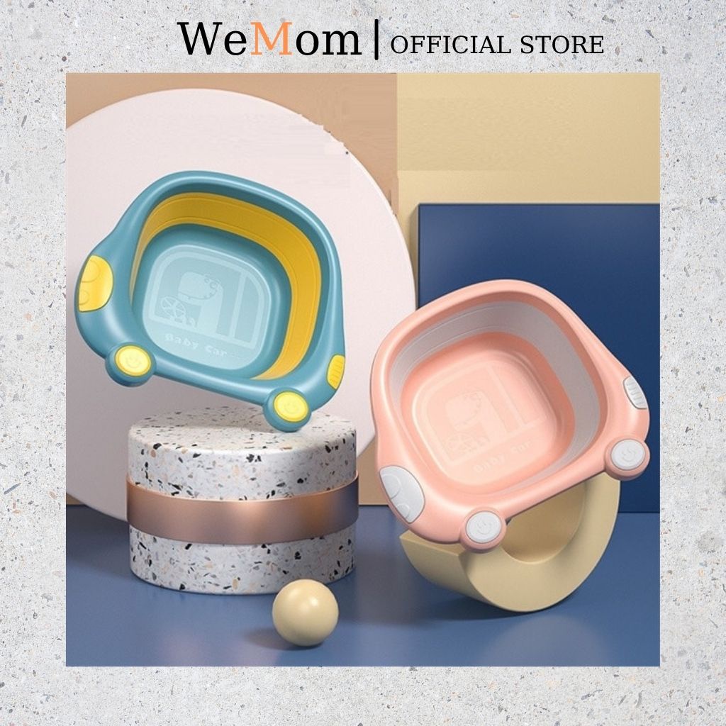 Chậu Silicon gấp gọn thiết kế thông minh, Thau Xếp Gọn đa năng tiện lợi, Tiết Kiệm Không Gian lưu trữ hình ô tô