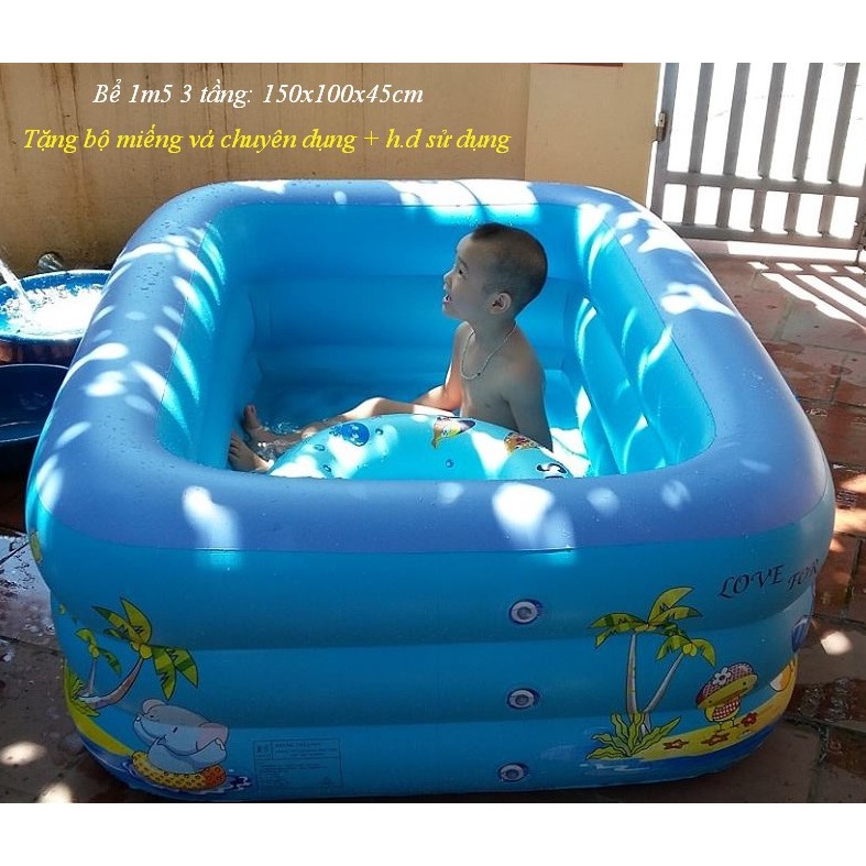 Bể bơi phao 1m2, 1m5, 1m8, 2m1, 2m4, 3m05 (Bể bơi bơm hơi hàng Cao cấp)