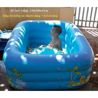[Freeship] Bể bơi phao 1m2, 1m5, 1m8, 2m1, 2m4, 3m05 (Bể bơi bơm hơi hàng Cao cấp)