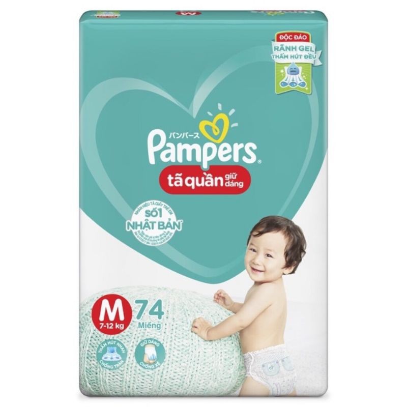 tã quần pampers M74 L68 XL62 XXL56 (không có tem tích điểm)