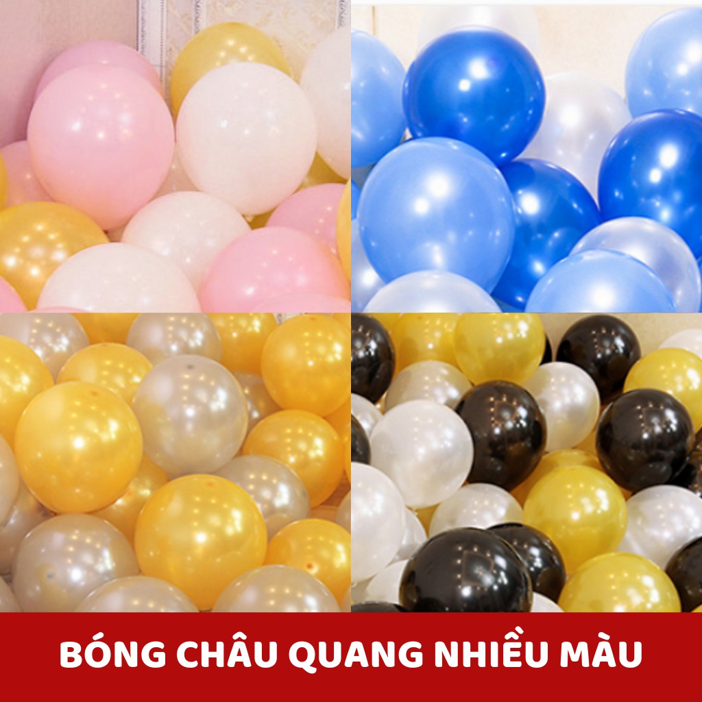 Set bóng bay ánh nhũ bịch 100 bóng size to 25cm trang trí sinh nhật