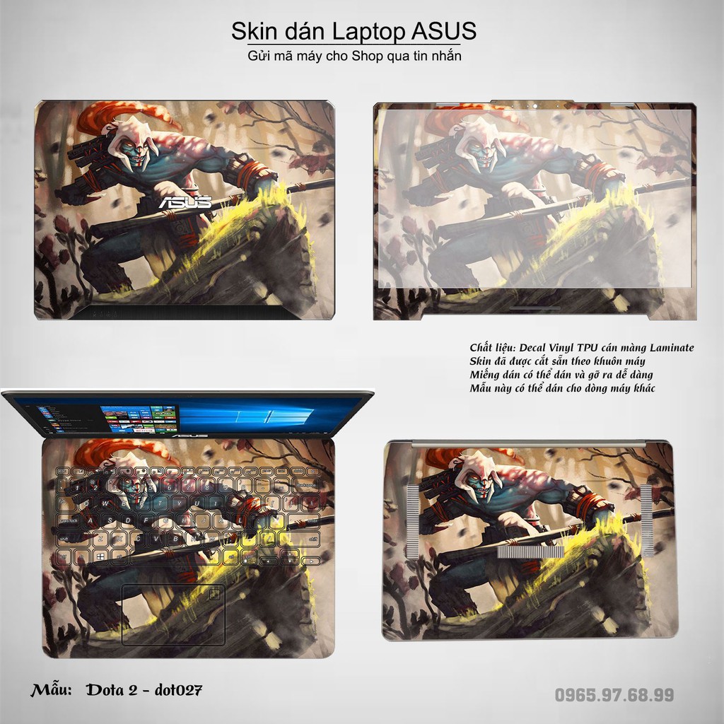 Skin dán Laptop Asus in hình Dota 2 nhiều mẫu 5 (inbox mã máy cho Shop)