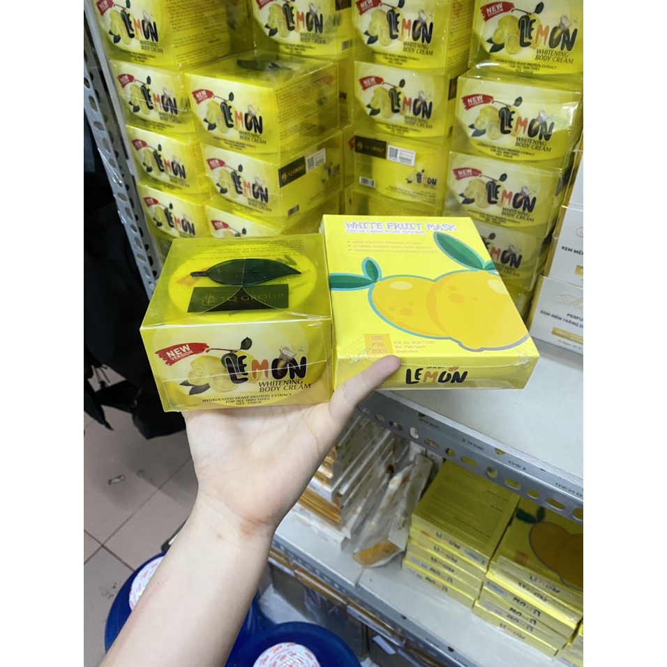 [Chính hãng] Combo Kem body chanh Lemon và Ủ trắng chanh Lemon White Fruit Mask