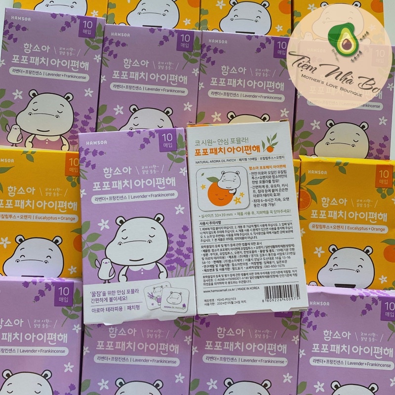 Miếng dán thông mũi cho bé, miếng dán tinh dầu Hamsoa Hàn Quốc cho bé từ 6 tháng