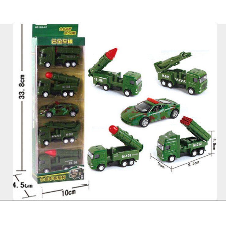 Set 5 ô tô chạy đà bằng hợp kim kết hợp nhựa