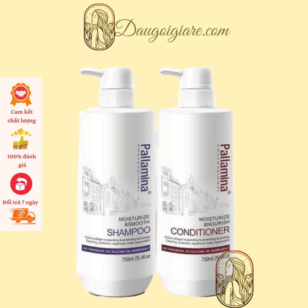 [Mã SKAMLTSM9 giảm 10% đơn 99K] DẦU GỘI DẦU XẢ COLAGEN - KERATIN PALLAMINA PHỤC HỒI TÓC HƯ TỔN SIÊU MỀM MƯỢT 400ml-750ml