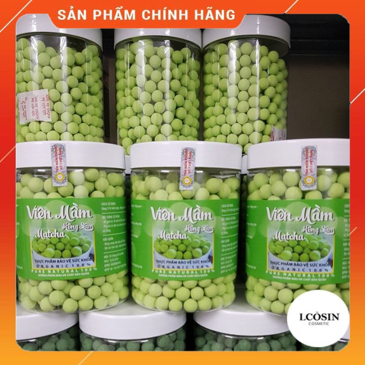 500gr viên mầm đậu nành hồng sâm matcha tăng vòng 1, đẹp da, tăng sinh lý nữ có Giấy chứng nhận An toàn thực phẩm