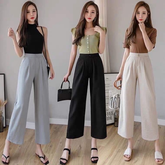 ⚡️𝙓𝘼̉ 𝙆𝙃𝙊⚡️Quần ống rộng CULLOTES ⚡️𝙓𝘼̉ 𝙆𝙃𝙊⚡️chun sau đính khuy trước siêu đẹp