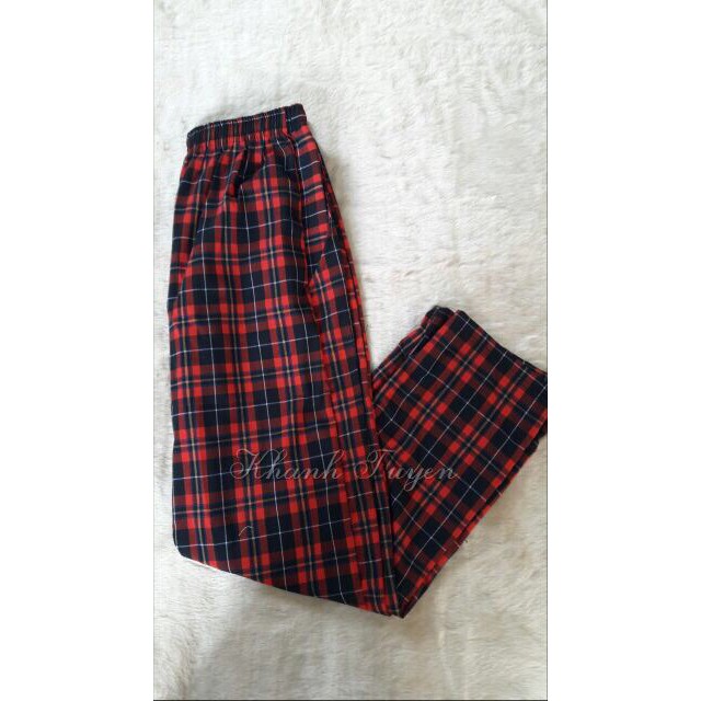 QUẦN CARO PLAID PANTS UNISEX MÀU ĐỎ SỌC thời trang Unisex giá rẻ cực chất  ྇