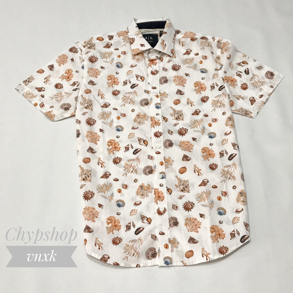 Áo sơ mi tay ngắn nam Chypshop vnxk chất cotton 100% in hoạ tiết sinh vật biển độc đáo lạ mắt